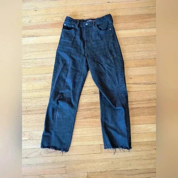 Levi's Denim - Overdyed black Ribcage Straight Levi's, sz 28